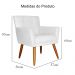 Poltrona Decorativa Onix Suede Branco - DS Estofados