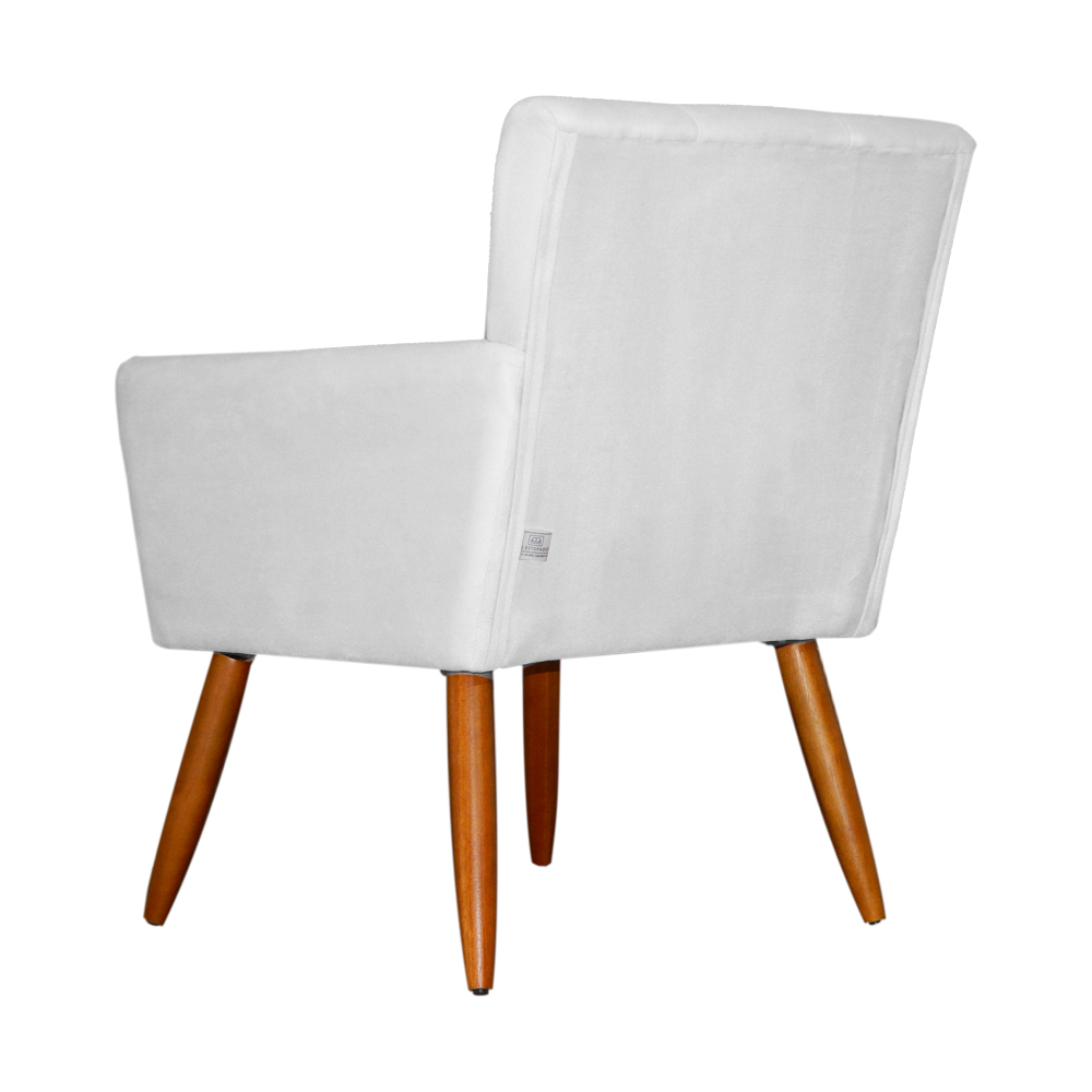 Poltrona Decorativa Onix Suede Branco - DS Estofados