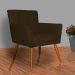 Poltrona Decorativa Onix Suede Marrom - DS Móveis