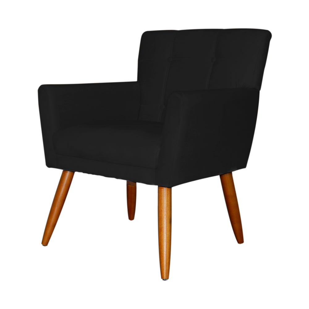 Poltrona Decorativa Onix Suede Preto - DS Móveis