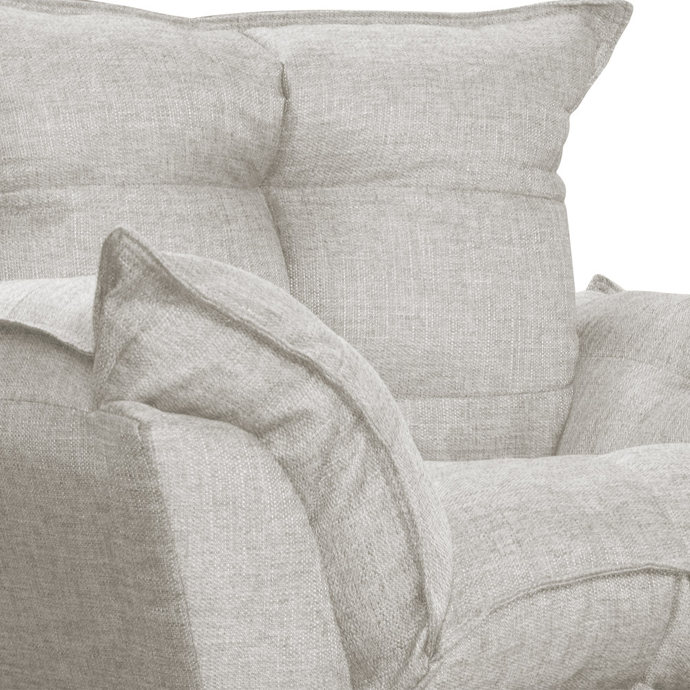 Poltrona Decorativa Opalla Para Sala Linho Bege