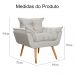 Poltrona Decorativa Opalla Para Sala Linho Bege
