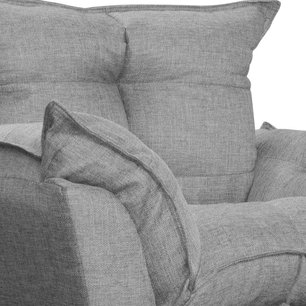 Poltrona Decorativa Opalla Para Sala Linho Cinza