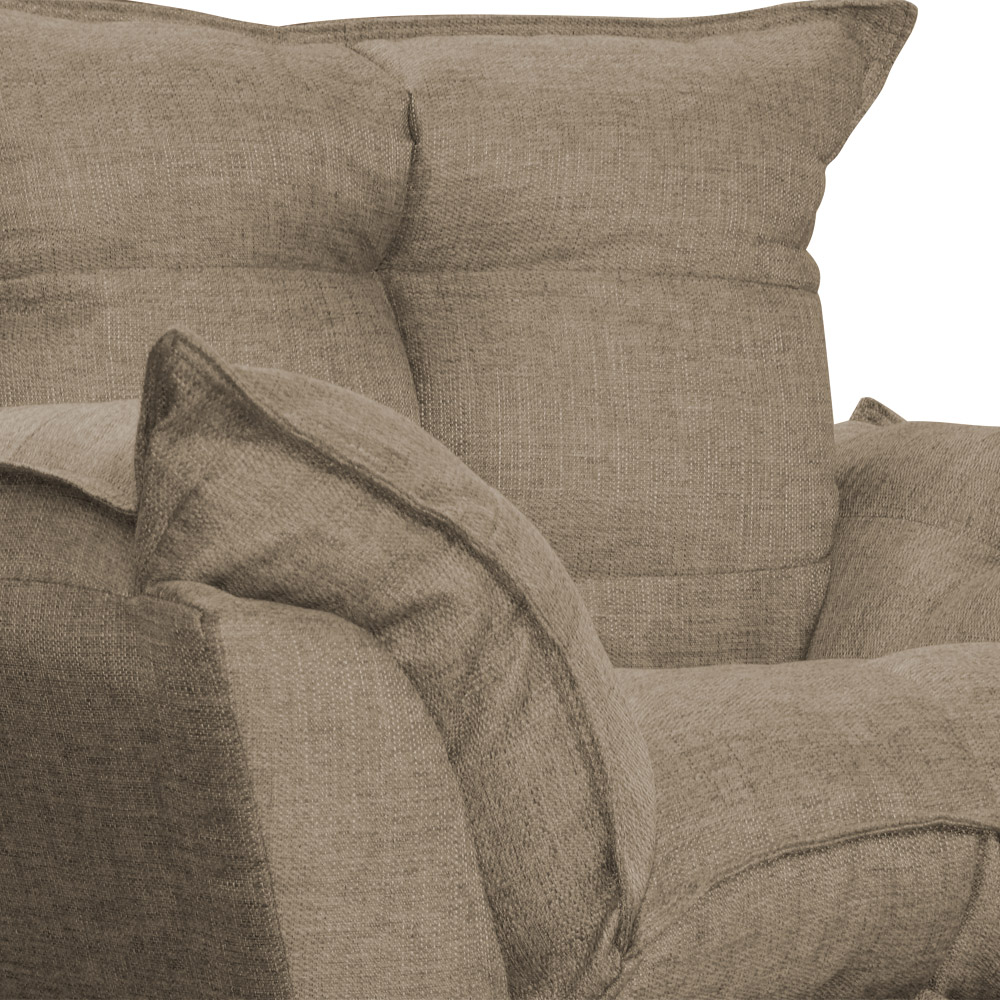 Poltrona Decorativa Opalla Para Sala Linho Marrom