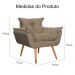 Poltrona Decorativa Opalla Para Sala Linho Marrom