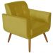 Poltrona Decorativa Pés Palito Agata Suede Amarelo - DS Estofados