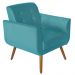 Poltrona Decorativa Pés Palito Agata Suede Azul Turquesa - DS Estofados