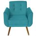 Poltrona Decorativa Pés Palito Agata Suede Azul Turquesa - DS Estofados