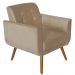 Poltrona Decorativa Pés Palito Agata Suede Bege - DS Estofados