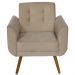 Poltrona Decorativa Pés Palito Agata Suede Bege - DS Estofados