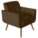 Poltrona Decorativa Pés Palito Agata Suede Marrom - DS Estofados