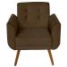 Poltrona Decorativa Pés Palito Agata Suede Marrom - DS Estofados