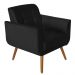 Poltrona Decorativa Pés Palito Agata Suede Preto - DS Estofados