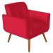 Poltrona Decorativa Pés Palito Agata Suede Vermelho - DS Estofados