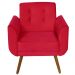 Poltrona Decorativa Pés Palito Agata Suede Vermelho - DS Estofados