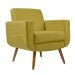 Poltrona Decorativa Pés Palito Cristal Suede Amarelo - DS Estofados