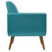 Poltrona Decorativa Pés Palito Cristal Suede Azul Turquesa - DS Estofados