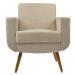 Poltrona Decorativa Pés Palito Cristal Suede Bege - DS Estofados
