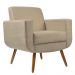 Poltrona Decorativa Pés Palito Cristal Suede Bege - DS Estofados
