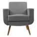 Poltrona Decorativa Pés Palito Cristal Suede Cinza - DS Estofados