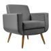 Poltrona Decorativa Pés Palito Cristal Suede Cinza - DS Estofados
