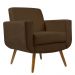Poltrona Decorativa Pés Palito Cristal Suede Marrom - DS Estofados