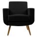 Poltrona Decorativa Pés Palito Cristal Suede Preto - DS Estofados