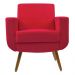 Poltrona Decorativa Pés Palito Cristal Suede Vermelho - DS Estofados