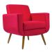 Poltrona Decorativa Pés Palito Cristal Suede Vermelho - DS Estofados