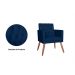 Poltrona Decorativa Pés Palito Nina Encosto Estilo Capitonê Azul Marinho - DS Móveis