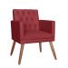 Poltrona Decorativa Pés Palito Nina Encosto Estilo Capitonê Bordô - DS Estofados