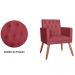 Poltrona Decorativa Pés Palito Nina Encosto Estilo Capitonê Bordô - DS Estofados