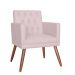 Poltrona Decorativa Pés Palito Nina Encosto Estilo Capitonê Rosê - DS Estofados