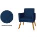 Poltrona Decorativa Pés Palito Nina Estilo Matelassê Azul Marinho - DS Estofados