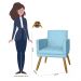 Poltrona Decorativa Pés Palito Nina Estilo Matelassê Azul Turquesa - DS Estofados