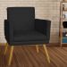 Poltrona Decorativa Pés Palito Nina Estilo Matelassê Preto - DS Estofados