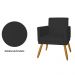 Poltrona Decorativa Pés Palito Nina Estilo Matelassê Preto - DS Estofados