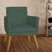 Poltrona Decorativa Pés Palito Nina Estilo Matelassê Verde - DS Estofados