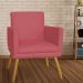 Poltrona Decorativa Pés Palito Nina Estilo Matelassê Vermelho - DS Estofados