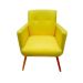Poltrona Decorativa Pés Palito Nina Plus Suede Amarelo - DS Móveis