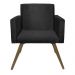 Poltrona Decorativa Pés Palito Nina Suede Preto - DS Móveis