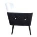 Poltrona Decorativa Pés Palito Tabaco Nina Plus Corino/Suede Preto/Branco - DS Estofados