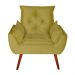 Poltrona Decorativa Pés Trapézio Opala Suede Amarelo - DS Estofados