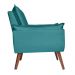 Poltrona Decorativa Pés Trapézio Opala Suede Azul Turquesa - DS Estofados