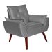 Poltrona Decorativa Pés Trapézio Opala Suede Cinza - DS Estofados