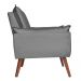 Poltrona Decorativa Pés Trapézio Opala Suede Cinza - DS Estofados