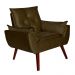 Poltrona Decorativa Pés Trapézio Opala Suede Marrom - DS Estofados