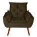 Poltrona Decorativa Pés Trapézio Opala Suede Marrom - DS Estofados