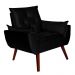 Poltrona Decorativa Pés Trapézio Opala Suede Preto - DS Estofados