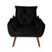 Poltrona Decorativa Pés Trapézio Opala Suede Preto - DS Estofados